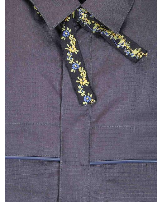 GR10K Blue Piping Ripstop Overshirt for men