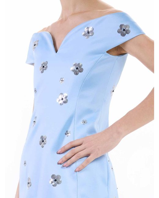Marc Jacobs Blue Sequin Daisy Embellished Dress