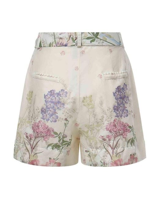 Charo Ruiz Gray Pansy Cotton Shorts