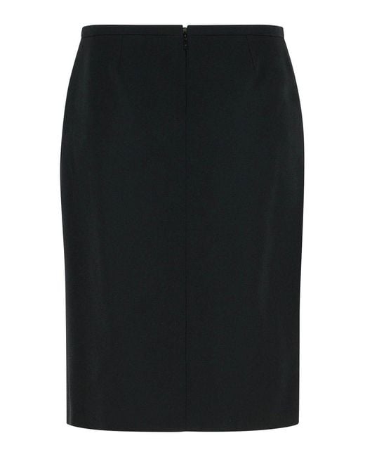 Versace Black Virgin Wool Skirt