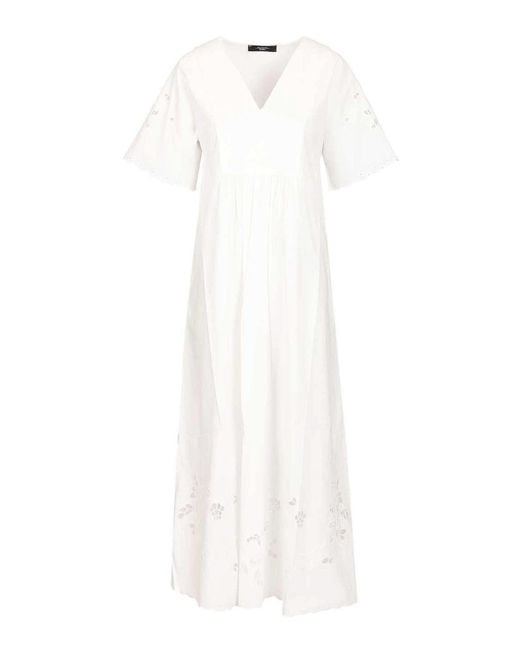 Weekend by Maxmara White Cotton Jersey And Poplin Dress