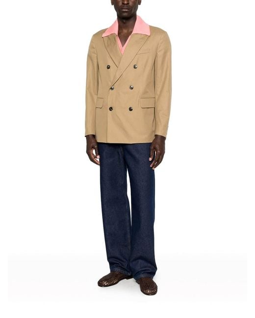 Dries Van Noten Natural Oversized Double Breasted Blazer for men