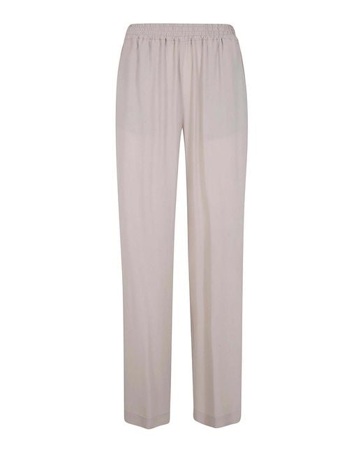 Seventy Gray Crepe Mixed Silk Trousers