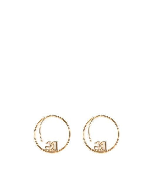 Dolce & Gabbana Natural Logo And Rhinestone Ear Cuff Earrings