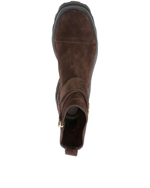 Jimmy Choo Brown Meena Flat Suede Ankle Boots