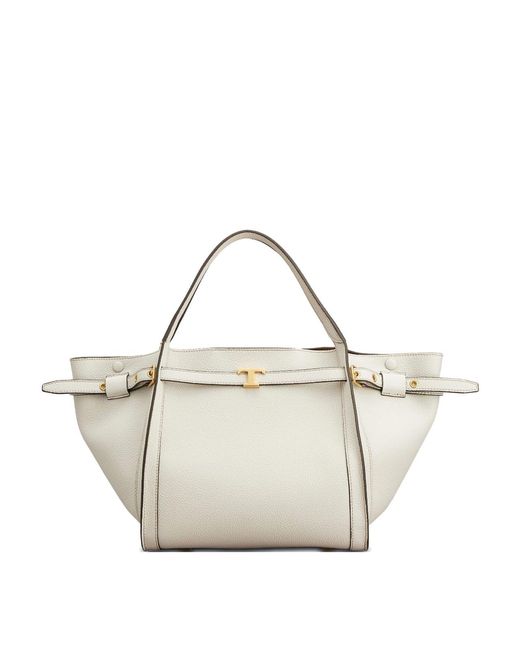 Tod's Natural Small Leather Tote Bag