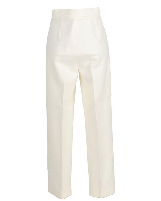 Max Mara White Verbano Slim-Fit Stretch-Wool Trousers