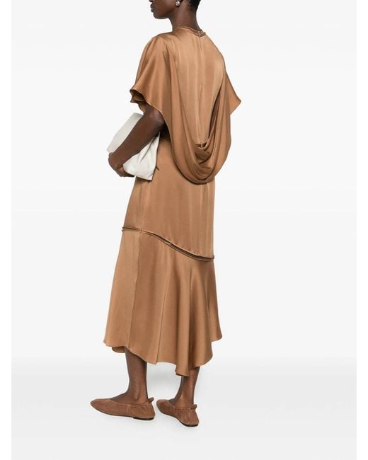 Fabiana Filippi Brown Round Neck Dress