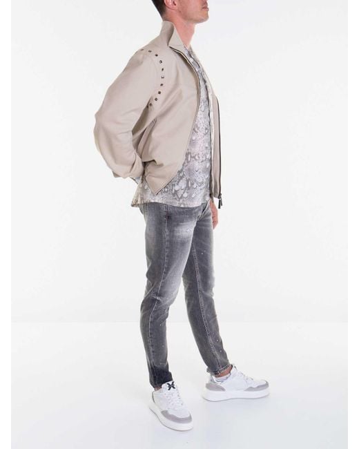 John Richmond Pink Studded Zip Jacket for men