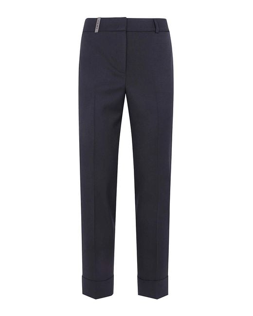 Peserico Blue Regular Waist Trousers