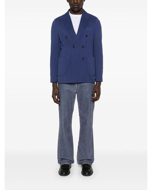 Circolo 1901 Blue Cotton Double-Breasted Jacket for men
