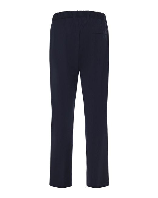 Herno Blue Tech-Merino Trousers for men