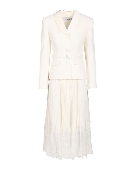 Self-Portrait White Midi Dress