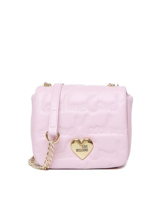 Love Moschino Pink Faux Leather Shoulder Bag