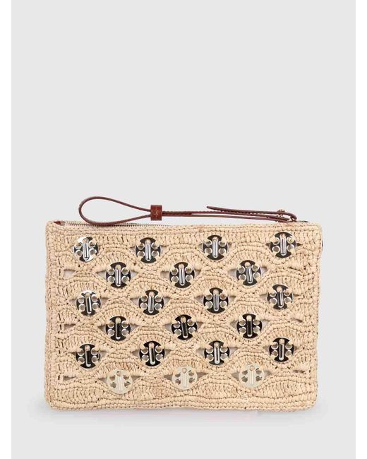 Rabanne Natural Raphy Clutch Bags