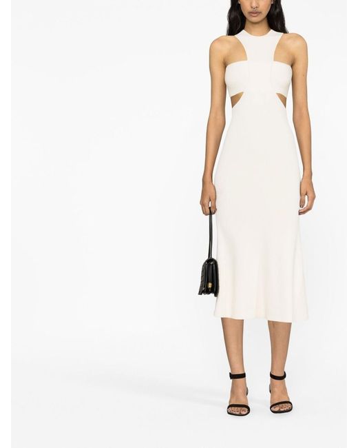 Alexander McQueen White Flared Dress With Cut-out Details