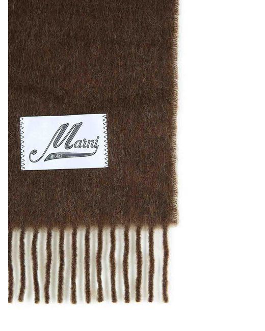 Marni Brown Alpaca Blend Scarf