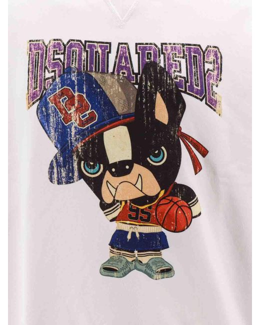 DSquared² White Graphic Print Hooded Sweatshirt for men