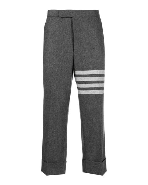 Thom Browne Gray Low-Rise Drop-Crotch Tailored Trousers for men