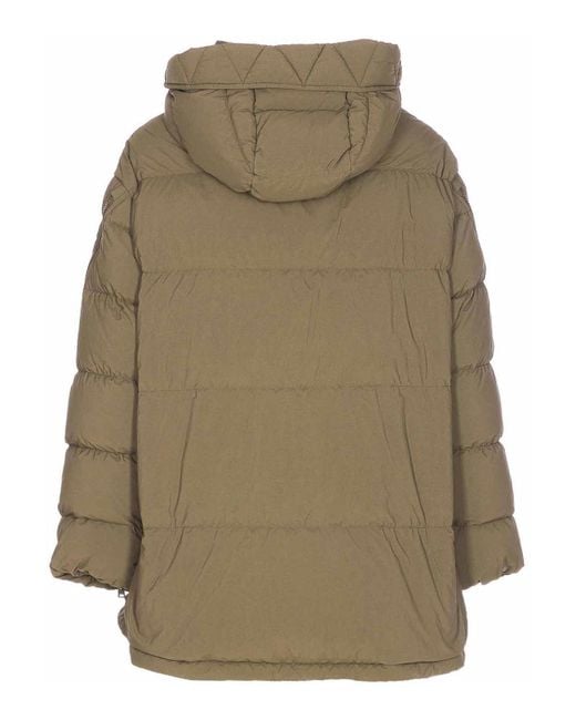 Herno Natural Padded Down Jacket Frontal Zip Closure