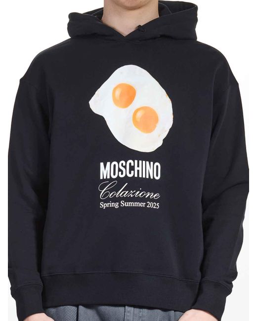 Moschino Blue Egg Hood Sweatshirt for men