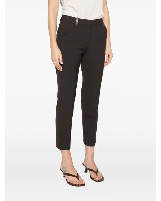 Peserico Black Straight Leg Trousers