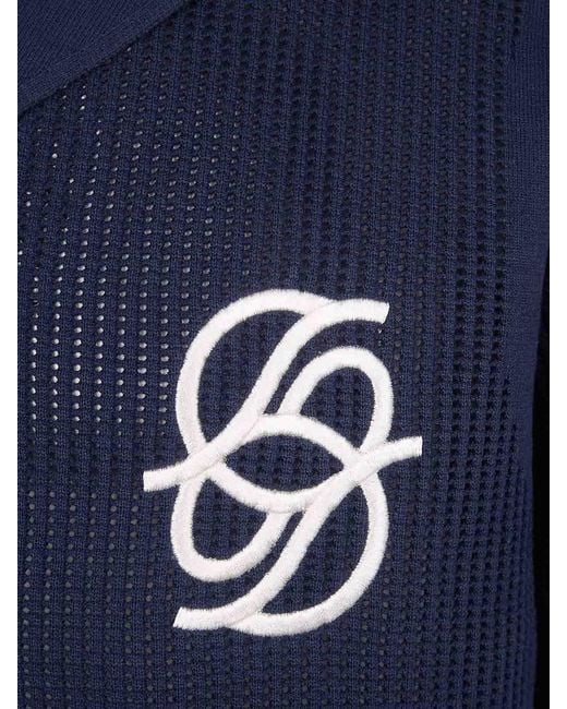 Drole de Monsieur Blue Maille Monogramme Polo Shirt for men