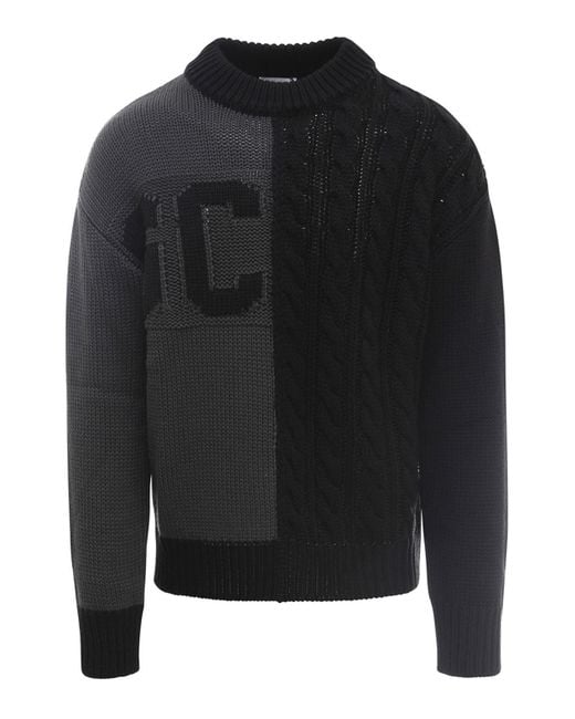 Gcds Black Two Knitting Jumper for men
