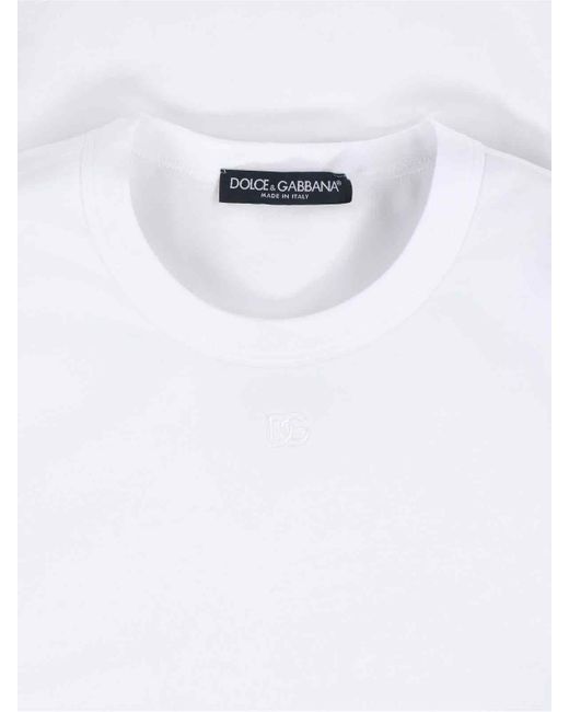 Dolce & Gabbana White T-Shirt Logo for men