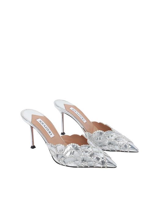 Aquazzura White Ce Soir Pump Mules