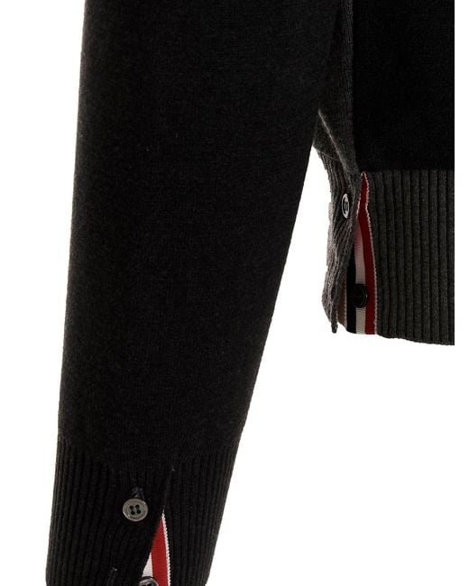 Thom Browne Black Two-Color Cardigan for men
