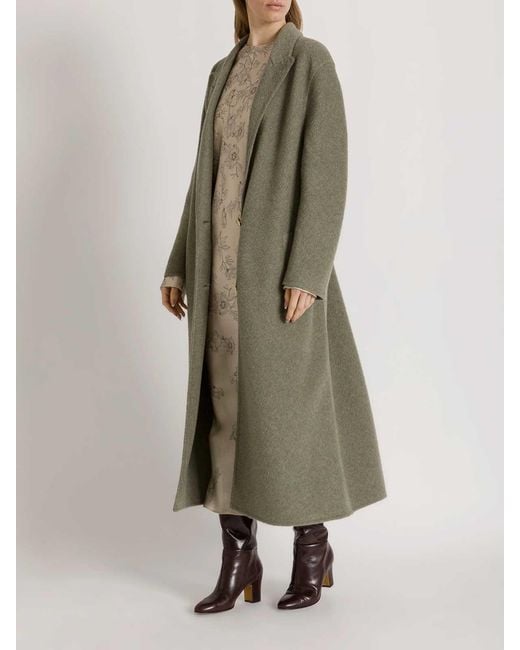 Alberta Ferretti Natural Wool Coat