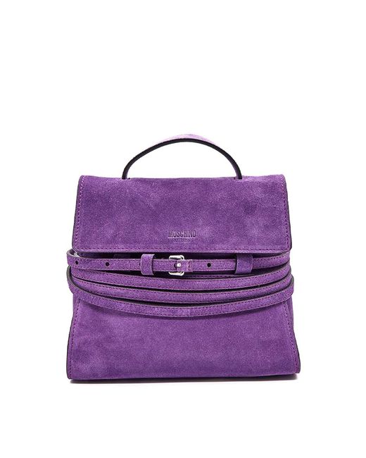 Moschino Purple Tie Me Small Scamosciato