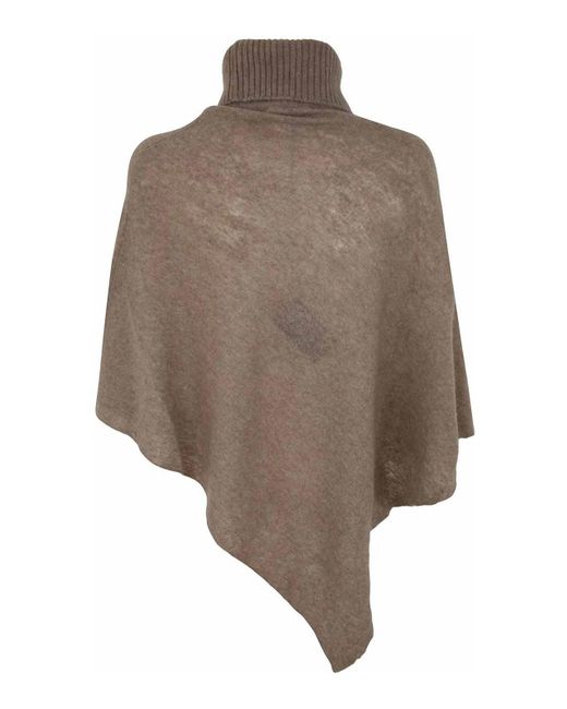 Mirror In The Sky Natural Polo Neck Poncho