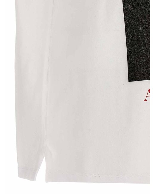 McQueen Gray Skull Print T-Shirt for men