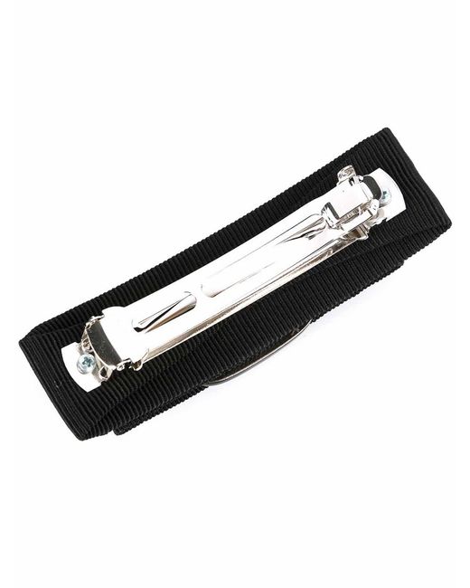 Ferragamo White Swarovski Embellished Hair Clip