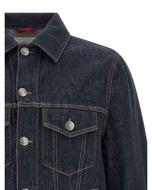 Brunello Cucinelli Blue Denim Jacket for men