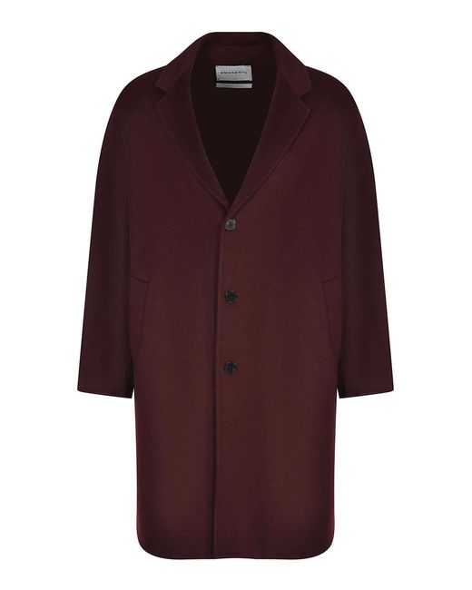 Amaranto Red Burgundy Coat Made From A Wool Blend for men