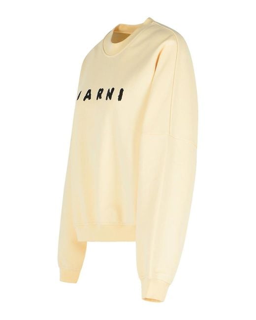 Marni Metallic Ivory Cotton Sweatshirt