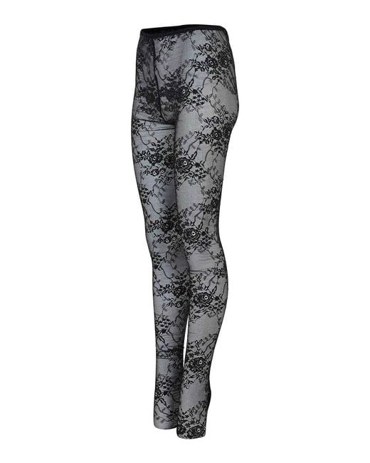 GIUSEPPE DI MORABITO Gray Leggings Made Of Lace