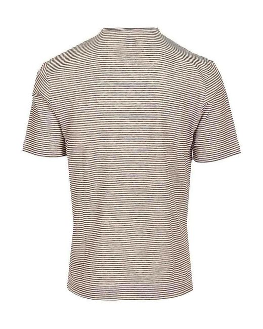 Fedeli White Striped T-Shirt for men