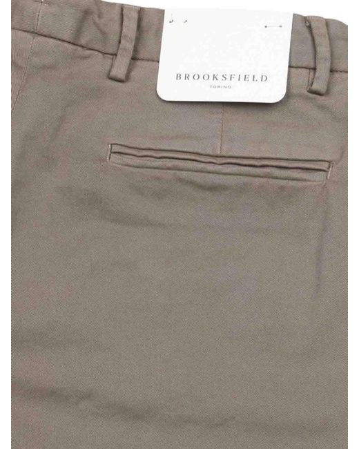 Brooksfield Gray Pantaloni Chino Tinto Capo for men