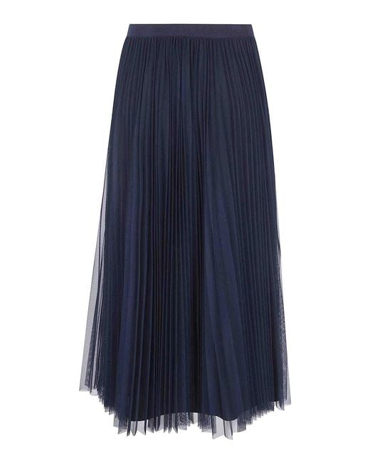 Fabiana Filippi Blue Midi Plated Skirt