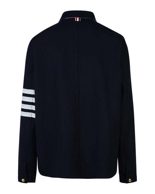 Thom Browne Blue Wool Blend Jacket for men