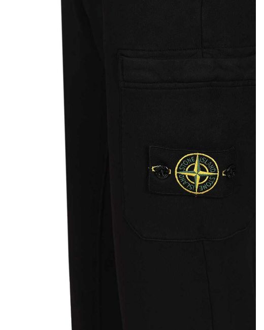 Stone Island Black Fleece Jogger Pants for men