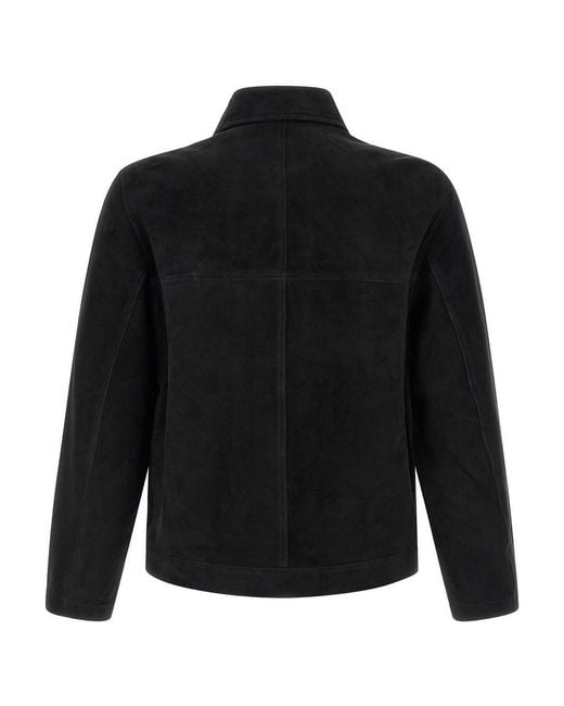 Giorgio Brato Black Fiore Suede Jacket for men