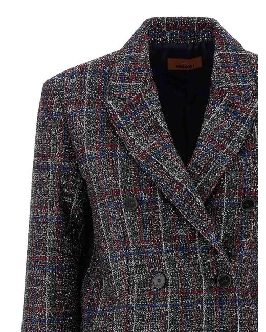 Missoni Black Sequin Tartan Blazer