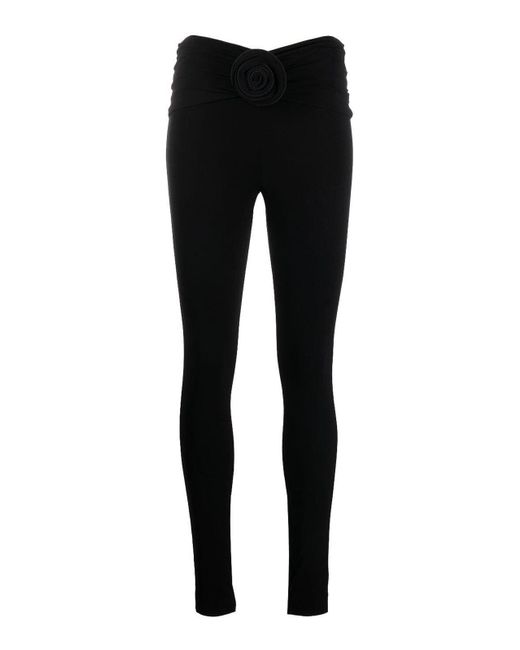 Magda Butrym Black Floral Embellished Leggings