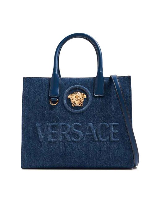 Versace Blue Small Shopper Bag