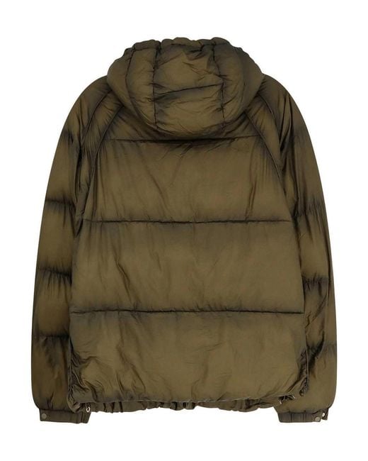 Represent Green Padded And Quilted Nylon Down Jacket for men